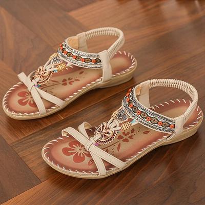 Модные женские сандалии в богемном стиле, женские сандалии на плоской подошве, лето 2025, Sandalias De Mujer, новая летняя обувь, женская летняя обувь