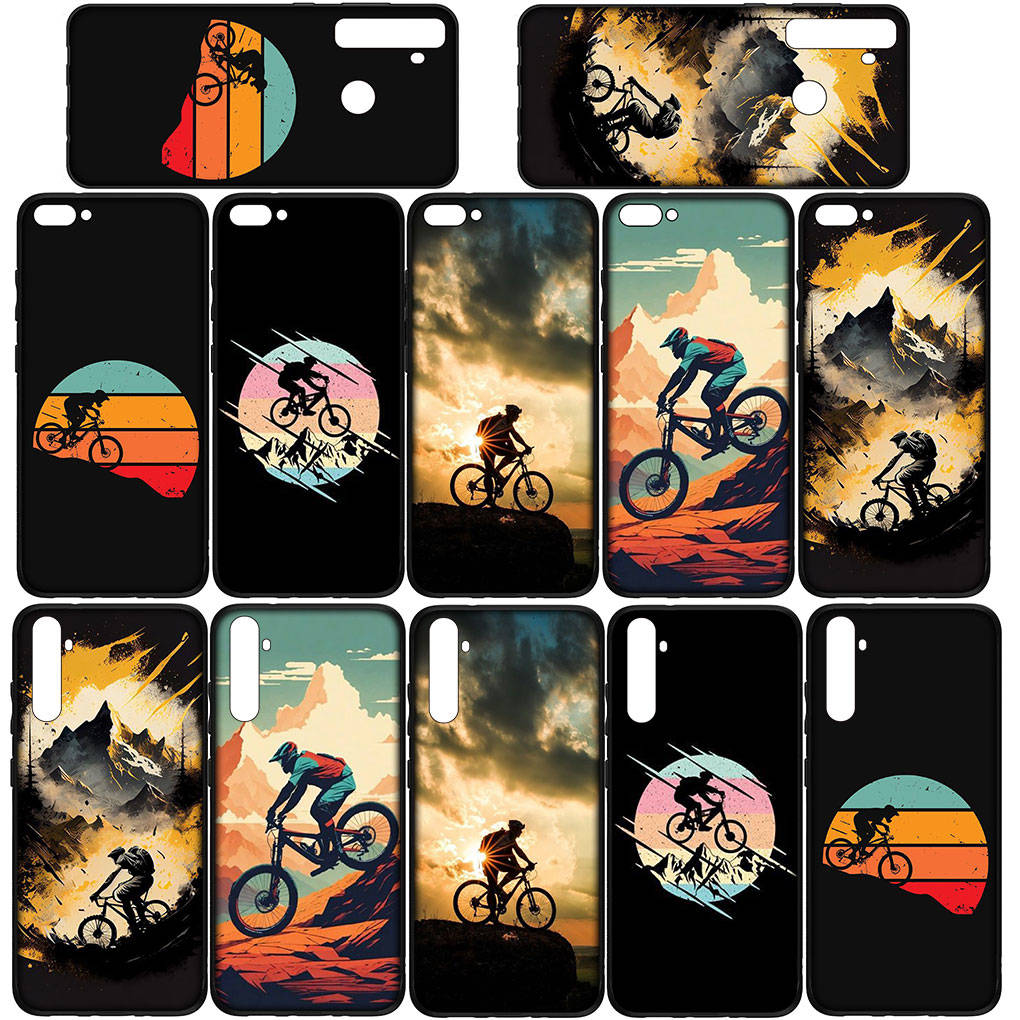 Чехол для телефона Samsung Galaxy S25 S24 S23 iPhone 16 15 Xiaomi Redmi Note 14 13 12 16E X 11 Pro Max OPPO Moto Huawei Mountain Bike Cycling Art Poster