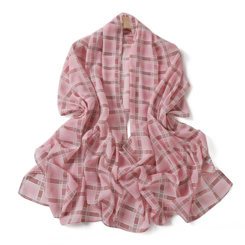 175*70СМ Новый Шарф из Шифона с Длинным Принтом в Клетку, Обернутый Шарф, Мусульманские Женские Хиджабы, Шаль, Рамадан, Женский