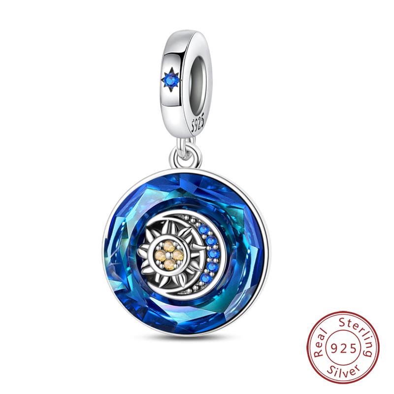100% Медь Синий Кристалл Дерево Жизни Ангел Звезда Луна Подвески Шармы Подходят для Оригинальных Браслетов Qikaola DIY Ювелирные Изделия