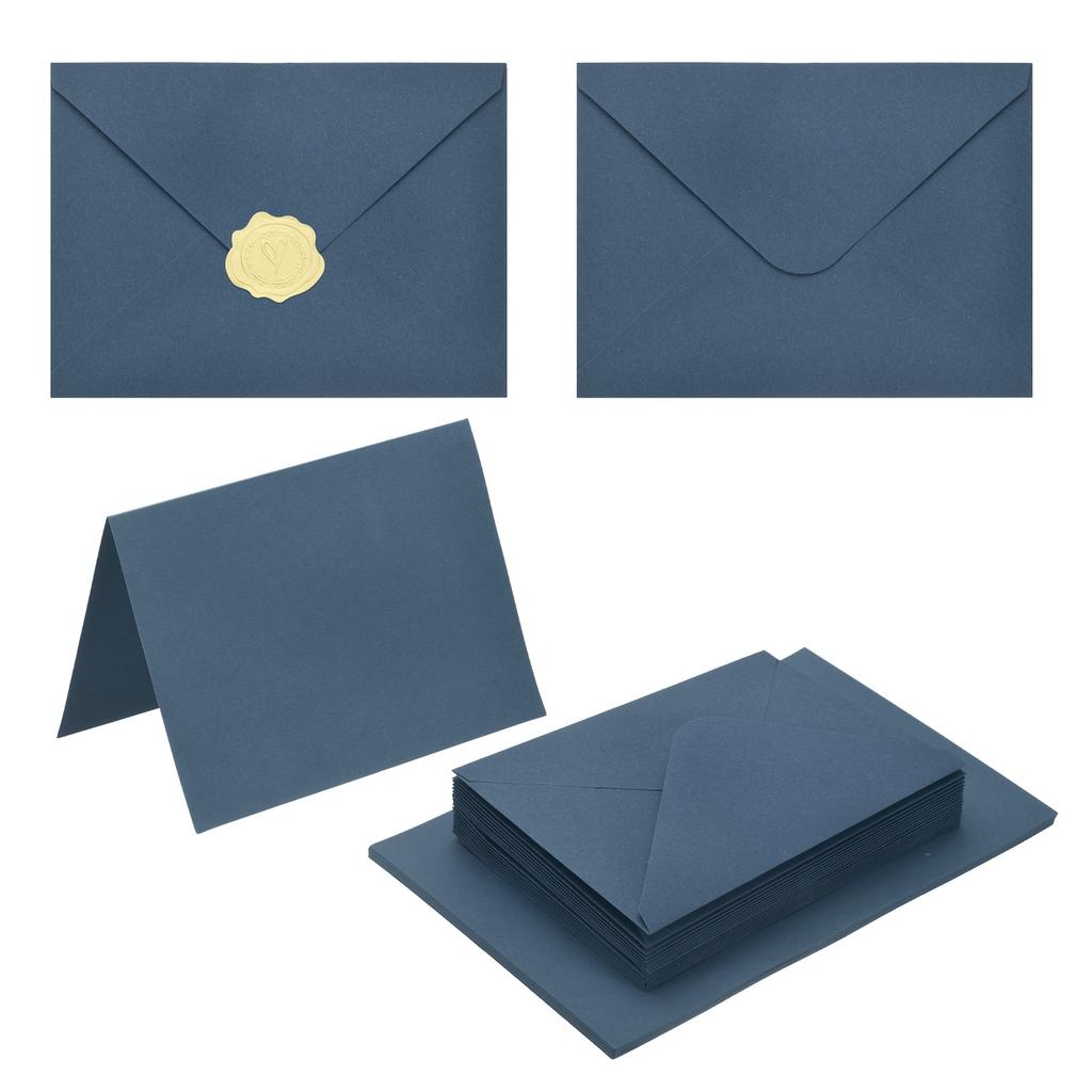 20Sets 4x6 Blank Cards and Envelopes V Flap A6 Envelopes with Cardstock & Gold Stickers for Greeting Cards Wedding Invitations