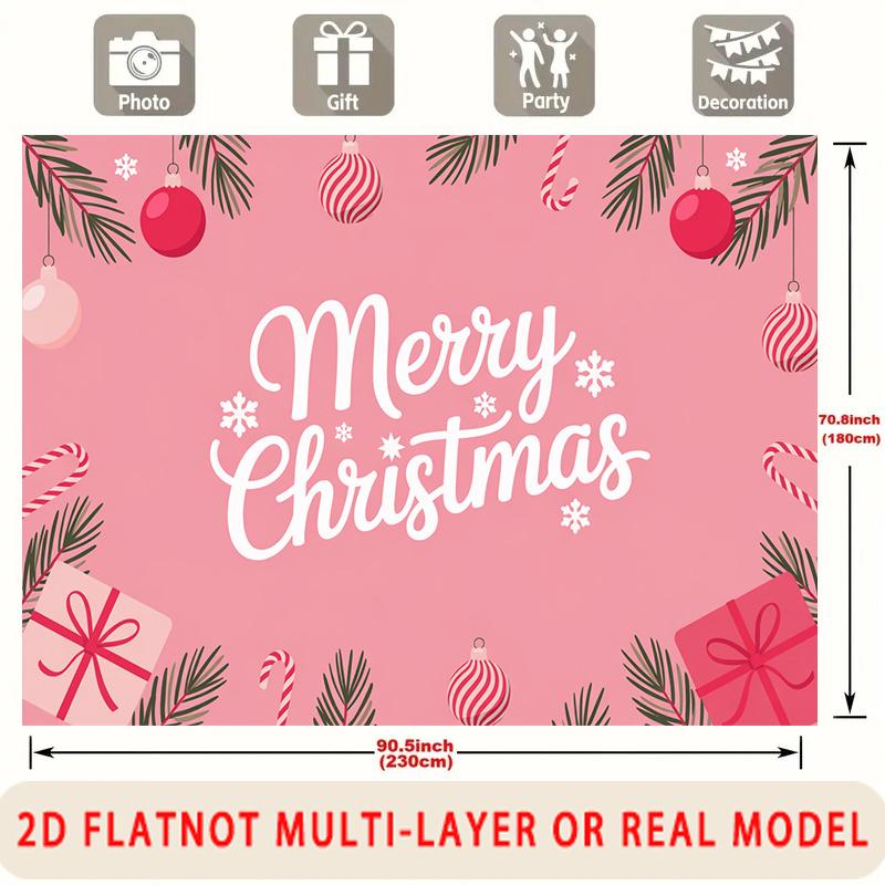 Party Backdrop Christmas Flat Merry Fiber Festive Ornaments Multi Layered Celebrations Photo Booth Background Front Door Decor