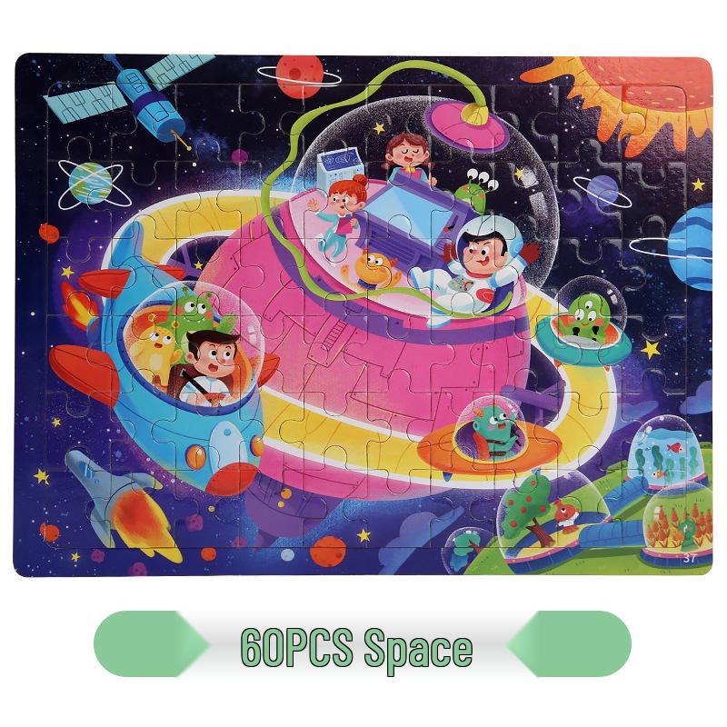 60-Piece Children's Cartoon Wooden Jigsaw Puzzle for Early Education