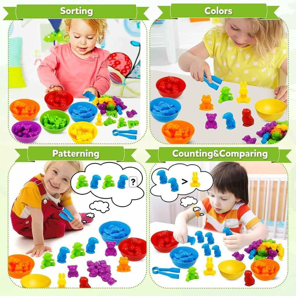Counting Animal Matching Games Color Sorting Toys Preschool Learning Educational Sensory Training Montessori Toy For Kids