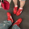 Classic red German training shoes men's 2025 spring and summer new niche retro flat bottom color matching couple casual sports shoes