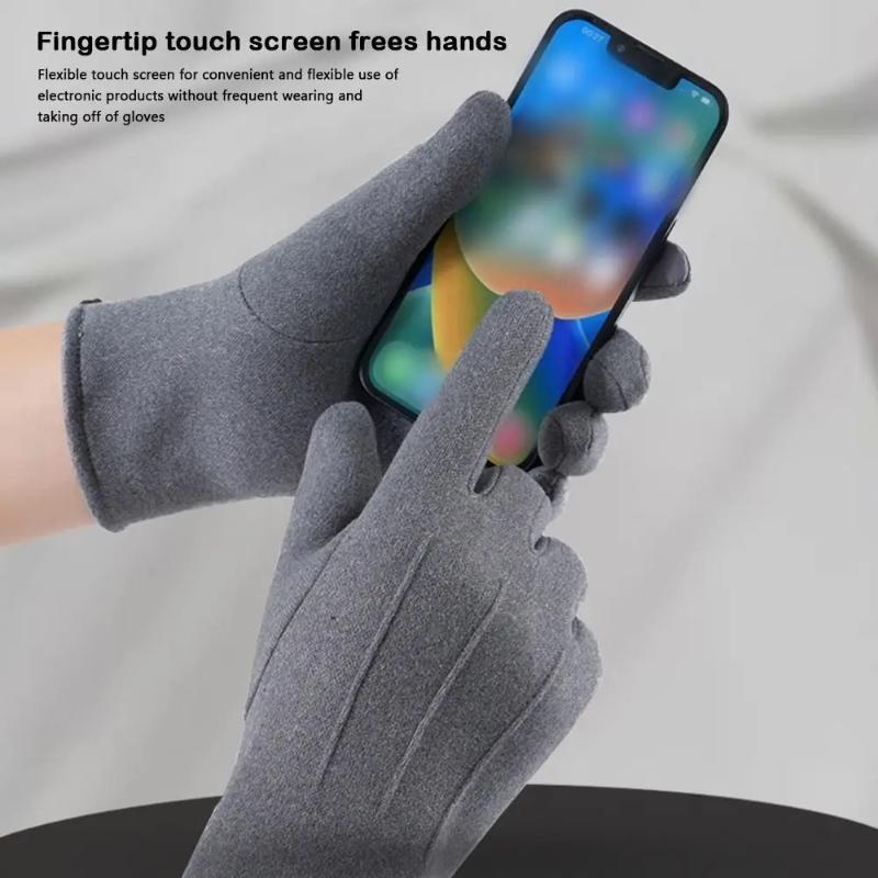 Женские зимние толстые плюшевые перчатки, модные теплые замшевые перчатки для отдыха на природе, женские перчатки для вождения с сенсорным экраном, спортивные перчатки для велоспорта