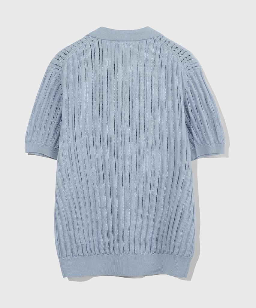 KIIMUIR Half-Zip Short-Sleeve Knit_Grayish Blue