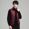 Winter Thin Down Sleeveless Vest for Men Solid Color Stand Collar White Duck Down Thermal Top Jacket for Men