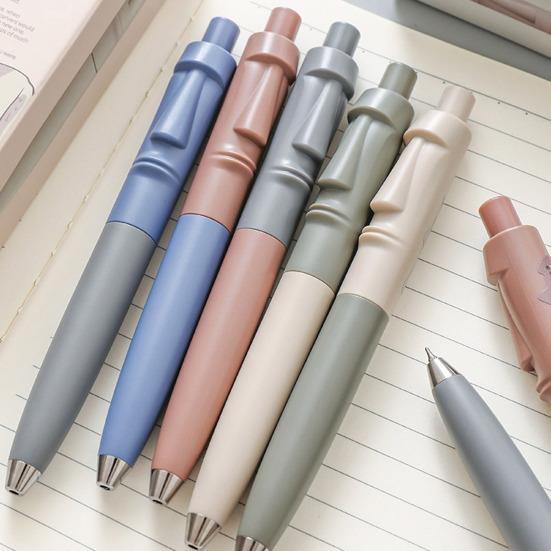5 шт. гелевых ручек Moai Style Smooth Roller Ink Letter Pens 0,5 мм Тонкий кончик Эргономичный дизайн Удобная ручка Ручки для подписи
