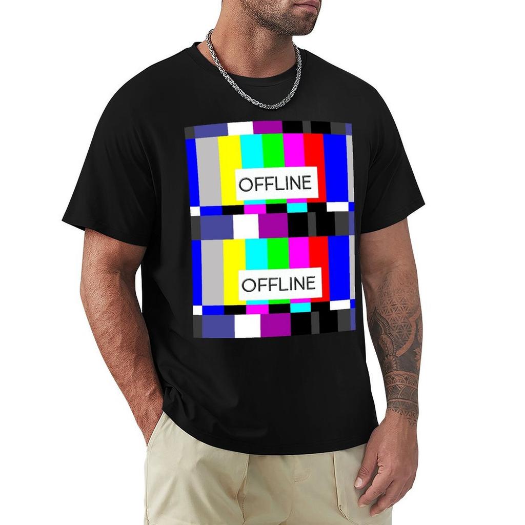 OFLLINE TShirt Tshirts man Aesthetic clothing outfits for men