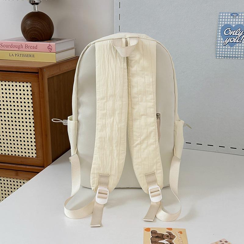 School Bag Junior High School Girls Large Capacity Solid Color Light Primary School Backpack High Value Girl Versatile Backpack