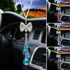 Хрустальный бантик, подвеска для салона автомобиля, подвесное украшение, автоаксессуары, украшения для зеркала заднего вида