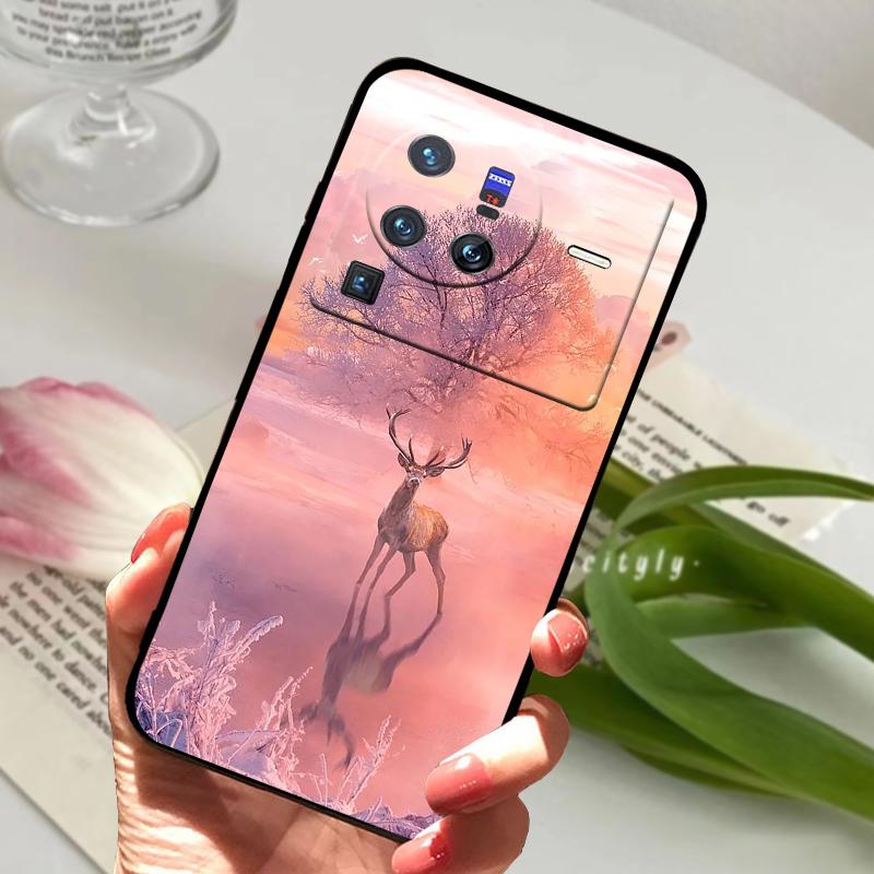 Мягкий силиконовый чехол для vivo X80 Pro 5G Coque X 80 Модный ТПУ чехол для телефона для Vivo X70 Pro Ударопрочный бампер Ракушки Милый мультяшный