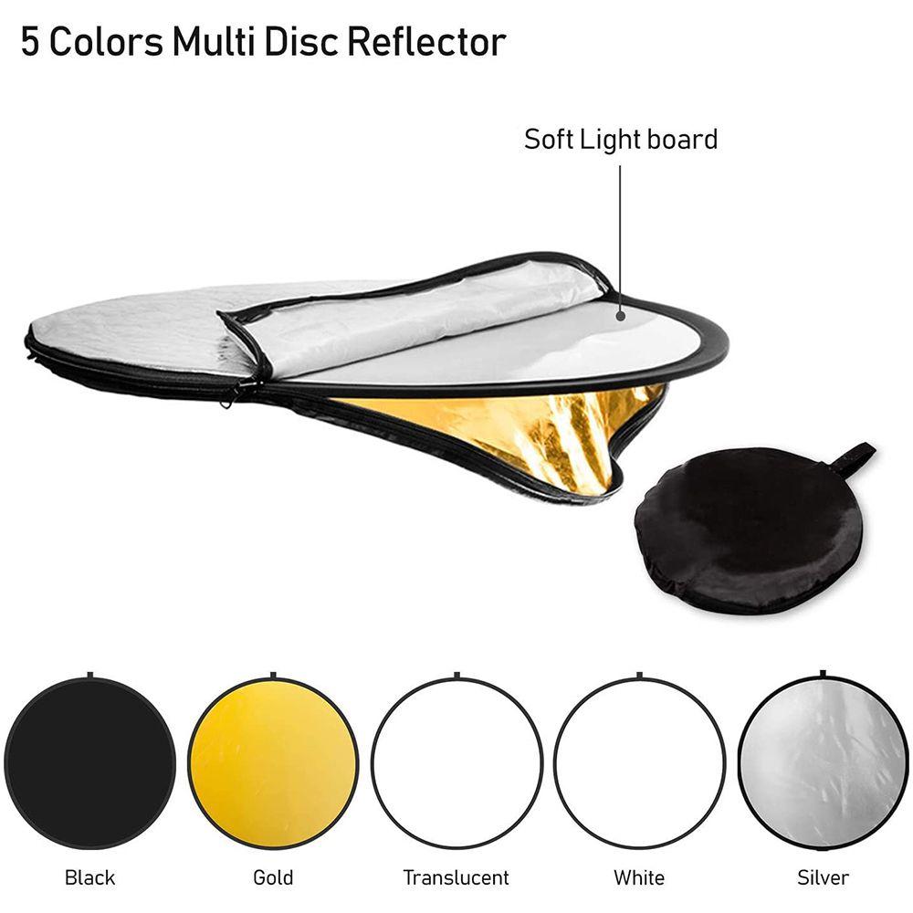 60cm 80cm 110cm Portable 5 In 1 Outdoor Light Diffuser Photography Reflector Collapsible