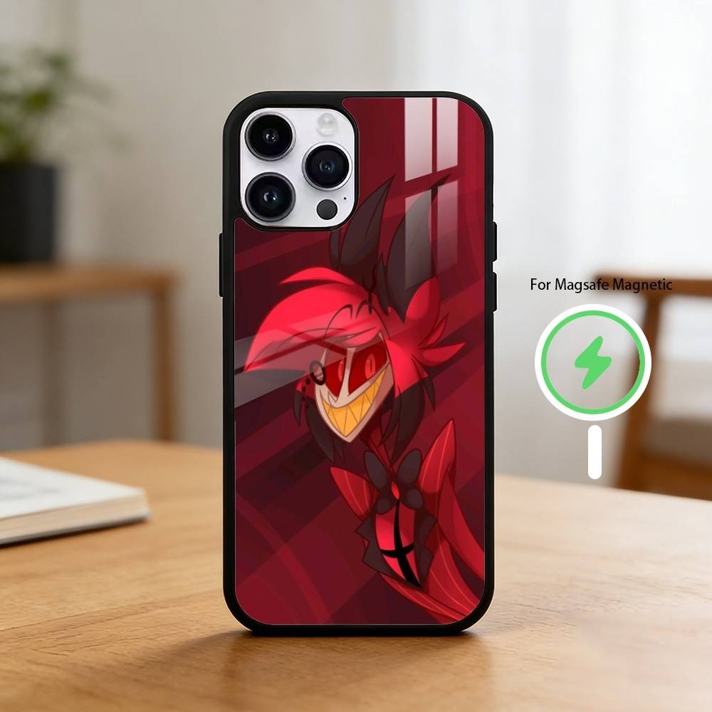 hazbins hotels alastors Phone Case For iPhone 17 16 15 14 13 12 Pro Max Plus for Mirror Wireless Magnetic Cover