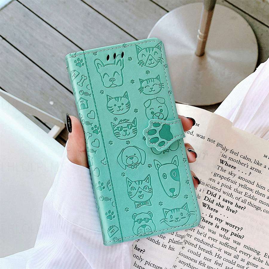 Leather Flip Protection Case For Samsung Galaxy A26 A36 A56 S25 Plus Ultra A 26 A 36 A 56 S 25 Cat And Dog Motif Wallet Cover