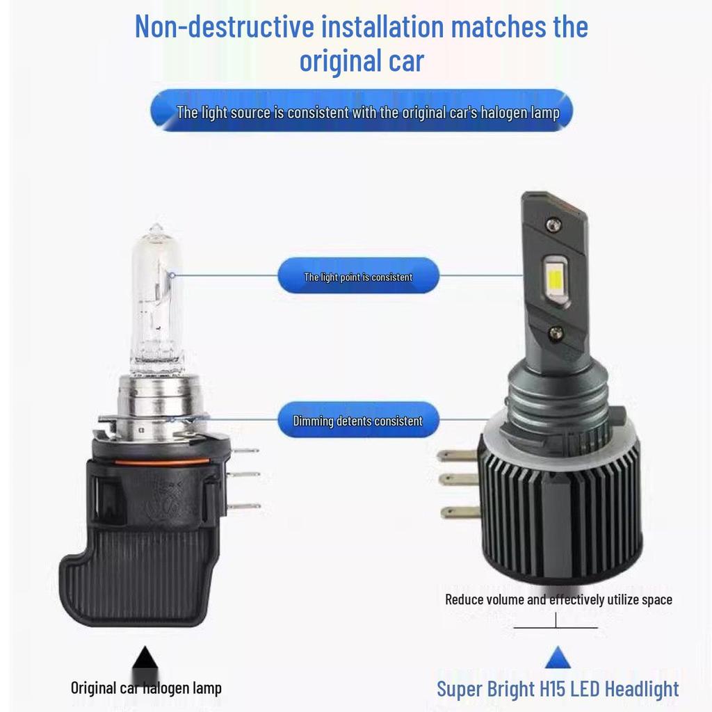 Volkswagen Golf 7 LED Headlight H15 High Beam Bulb for Sportsvan, Touran, Touareg