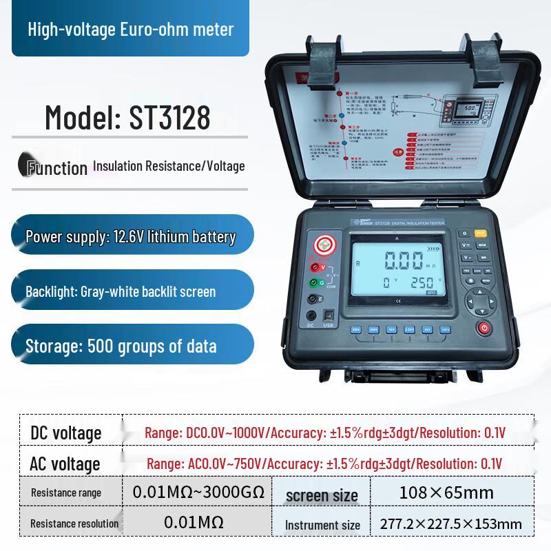 CEMA ST3128 10KV Digital Insulation Resistance Tester (CN version)