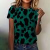Женская одежда Футболка Летняя мода с принтом и круглым вырезом Свободный повседневный топ с короткими рукавами Элегантная женская футболка
