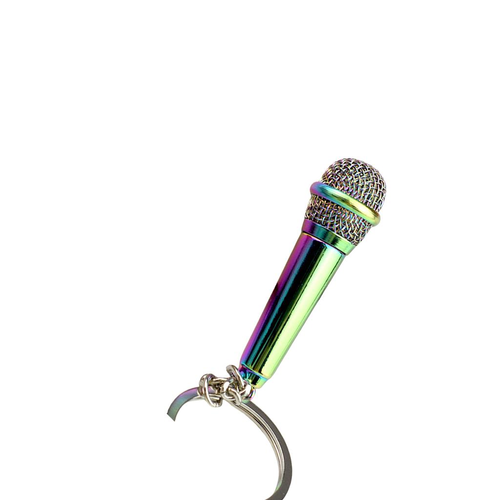 Microphone Pendant Keychain Simulation Mic Shaped Keyring Fashionable Bag Charm Stylish Accessory for Music Lovers
