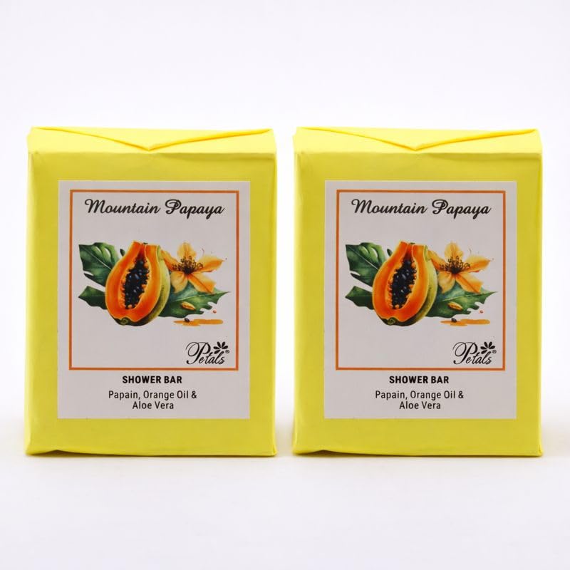 RSINC Mountain Papaya Bath Soap Bars Combo Pack with Papaya Extract – Refreshing Fragrance, Smooth Skin, All Skin Types, 2x100g.