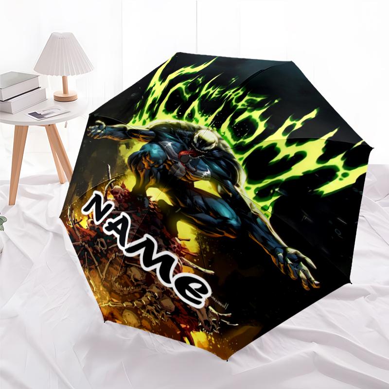 Personalized Name V-Venom Print Umbrella - Automatic Open/Close, Eight-Rib Durable Frame, Automatic Folding Umbrella