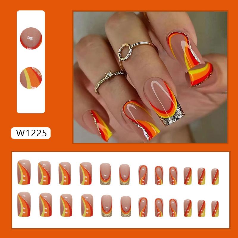 Европейская и американская мода свежие цветы нейл-арт планшеты легкие роскошные накладные ногти готовые 24 шт съемные носимые ногти