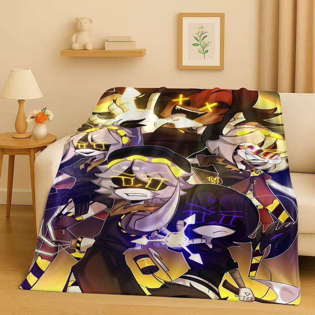HD Cartoon Murder Drones V Uzi J Robot Flannel Blanket,Ultra Soft Warm Plush Throw for Home Bedroom Bed Sofa Cover Picnic Kids