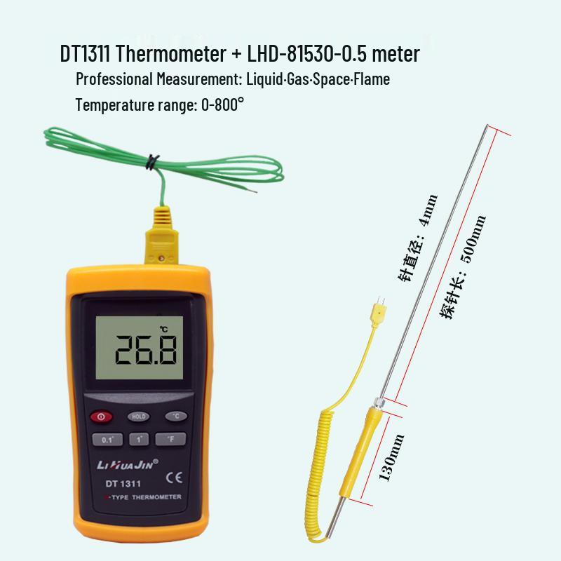 K-Type Digital Thermocouple Thermometer with Probe - High-Precision Industrial Temperature Meter.