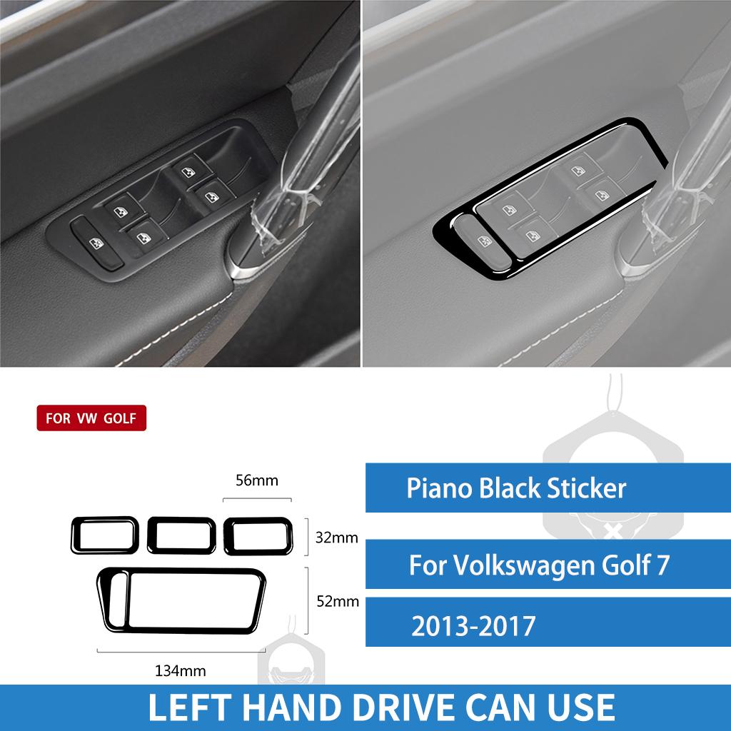 For Volkswagen Golf 7 GTI Mk7 2013 2014 2015 2016 2017 Window Lift Control Panel Piano Black Sticker Car Interior Accessories