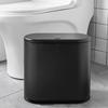 Trash Can with Sorting Trash Odorless and Space for Living Bedroom Lid, Stylish, Slim, Can, Airtight, Saving, Toilet, Kitchen, (Black, 10L)