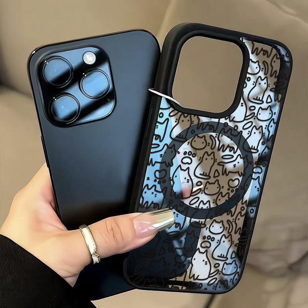 Магнитный чехол для телефона для iPhone 11 12 17 14 15 Pro Max 15 14 16 Pro13 14 15 16 Противоударный чехол Магнитное кольцо Mag-Safe Задняя крышка