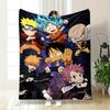 Chibi-style Anime Characters Posed Against a Starry Cosmic Background. for All Seasons Blanket Lunch Break Throw Gift