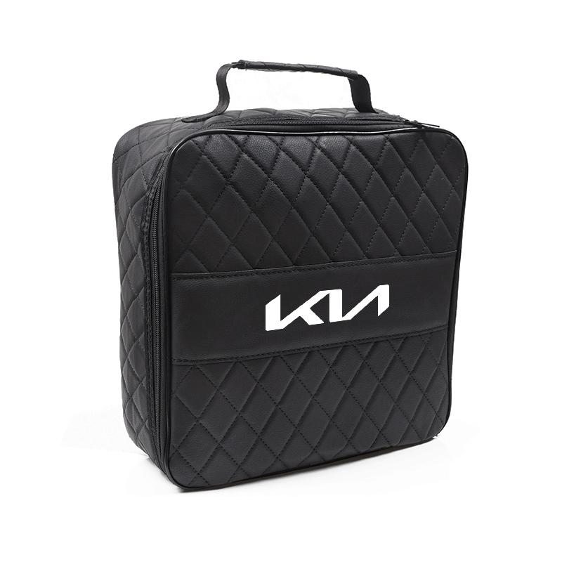 AEF1 Car Leather Storage Bag High-capacity Auto Trunk Handbag For KIA Sportage Seltos Sorento K3 K4 Soul Carnival EV6 EV9 Carnival K5
