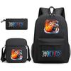 One Piece Anime Backpack Kids School Use Large Capacity Oxford Fabric Dual Shoulder Bag With Padded Straps