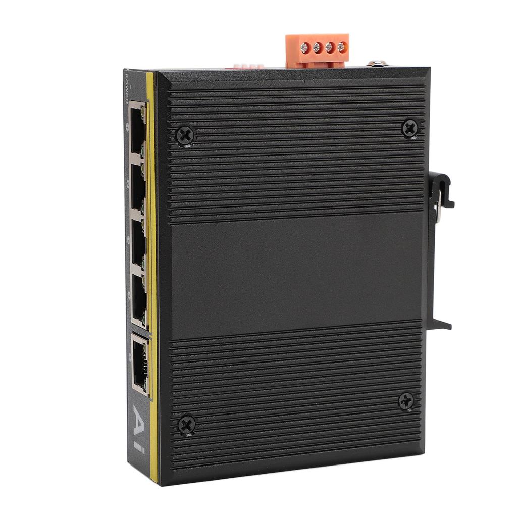 5-портовый промышленный коммутатор Ethernet, широкий диапазон рабочих температур, 10 Мбит/с, 100 Мбит/с, монтаж на DIN-рейку, коммутатор POE с 1 восходящим портом