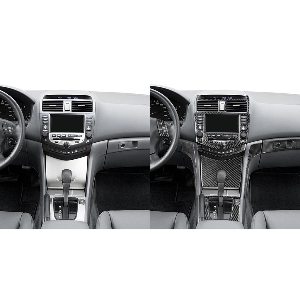 Детали интерьера из углеродного волокна для Honda Accord 03-07: Рулевое колесо, Стеклоподъемники, Центральная консоль и Приборная панель.