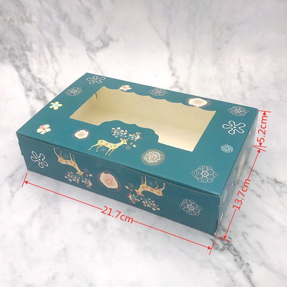 Transparent Window Mooncake Packing Baking Packing Box Gift Package Boxes Christmas Pastry Cases