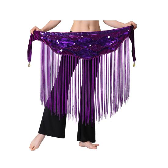 Women Waist Chain Retro Tassel Shiny Sequins Decor Metal Belly Dance Sexy Body Chain Skirt Accessory