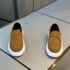 Трендовая мужская обувь, ретро-лоферы, туфли на плоской подошве, новинка 2025 года, весна-осень, замшевые туфли на платформе, мягкая подошва, туфли для вождения для мужчин