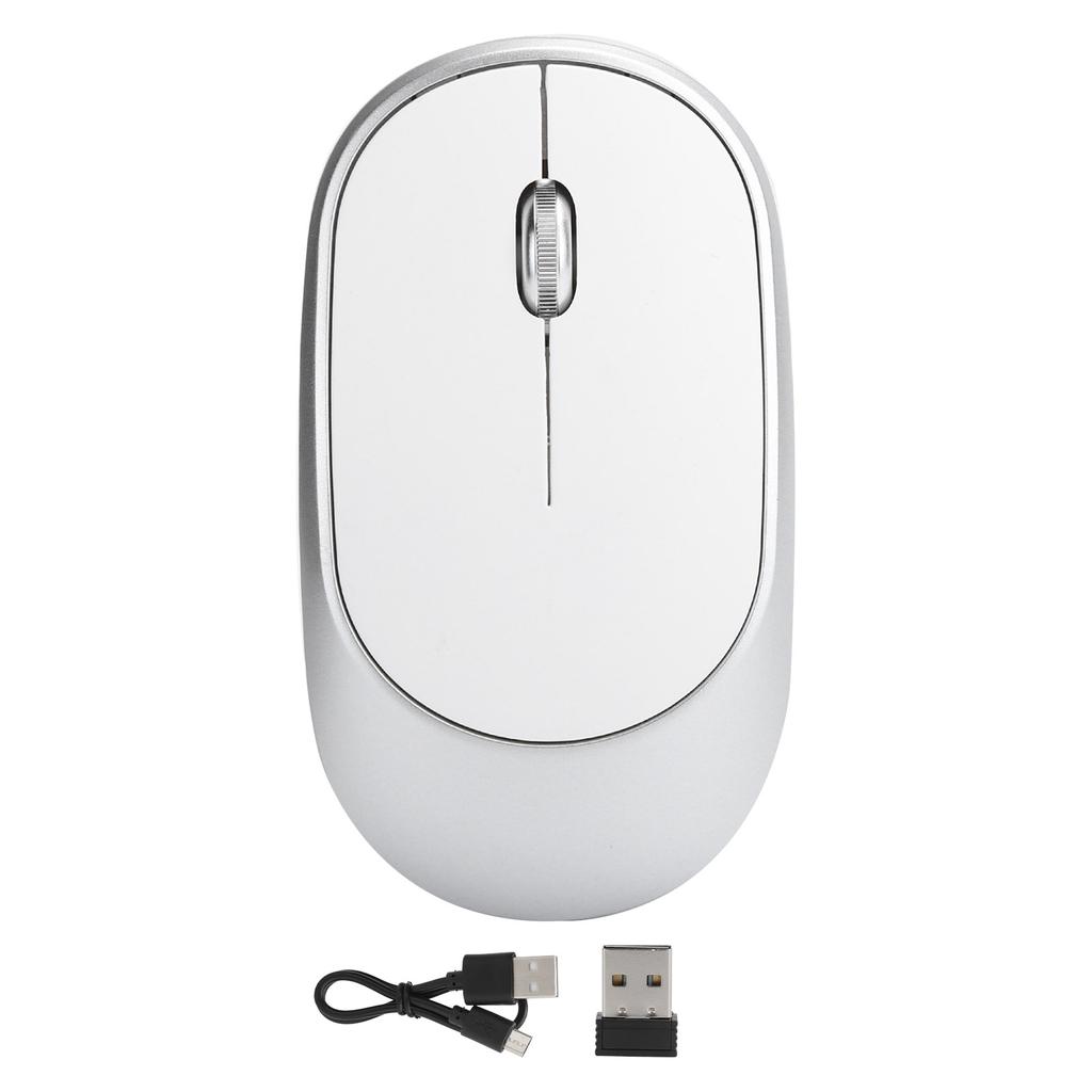 Wireless Mouse DPI Adjustable Chargable Optical Computer External Device with USB ReceiverSilver