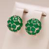 Full Emerald Green Zircon Spherical Dangle Earrings Luxury Wedding Party Women Jewelry