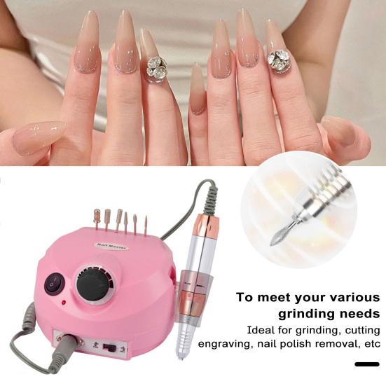 Электрическая дрель для ногтей, высокоскоростной полировщик для ногтей с 6 шлифовальными головками для маникюра, педикюра, ухода за ногтями