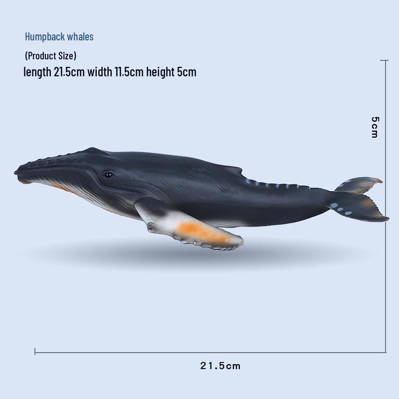 Cross-Border Marine Life Model Toy: Gray Whale, Orca, Humpback, Narwhal, Great White Shark