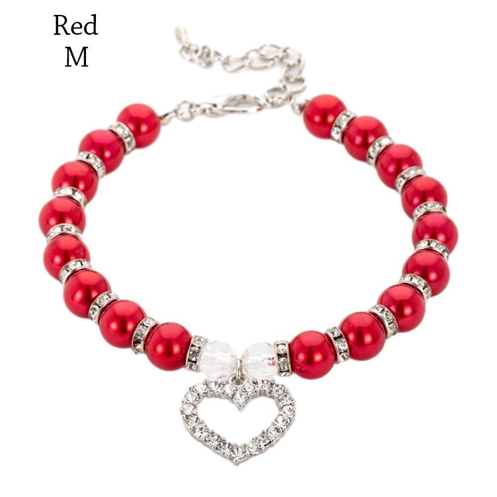 Регулируемое ожерелье из искусственного жемчуга для собак, ошейник для собак, ювелирные изделия, цепочка на шею для собак и кошек, роскошные аксессуары с бриллиантовой подвеской