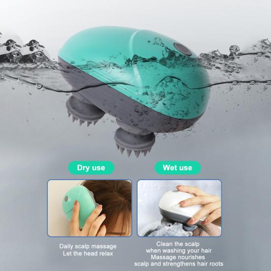 Массажер для кошек, водонепроницаемый, мягкая голова, удобные регулируемые режимы, ручной электрический массажер для кожи головы, товары для домашних животных