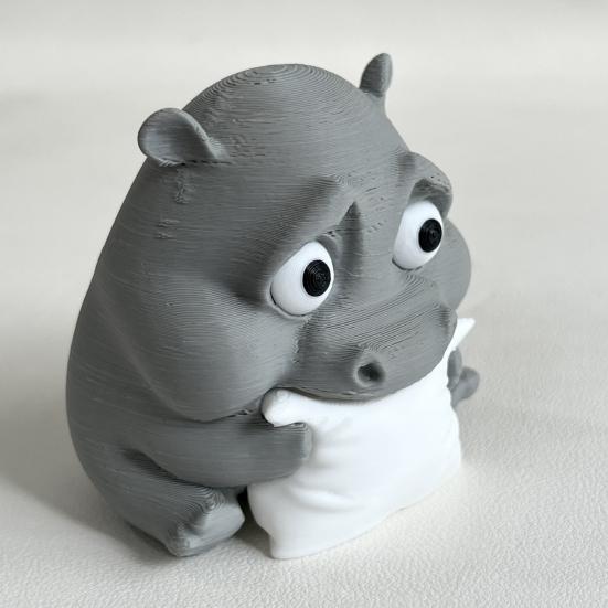 Грустный малыш бегемот 3D печатный бегемот орнамент миниатюрная фигурка бегемота настольное коллекционное украшение бегемота для домашнего офиса