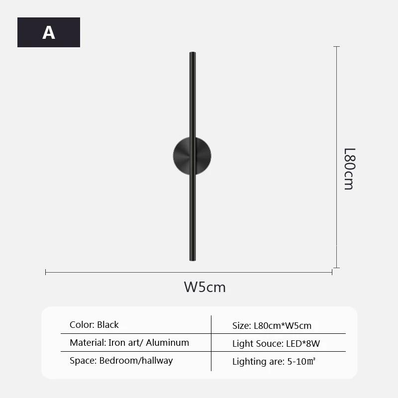 Современный светодиодный настенный светильник с длинной палкой, простой скандинавский фон для интерьера, настенные светильники для гостиной, спальни, лестницы, отеля