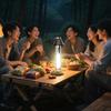 Camping lamp telescopic folding fill light outdoor portable rechargeable flashlight camping lamp infinite dimming adjustable