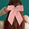 Fashion Pearl Bow Hair Clips Hair Jewelry Beads Bowknot Hairpin Bow Spring Clip  Hair Accessories